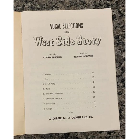 Vintage Sheet Music Vocal Selections From West Side Story 1957 Leonard Bernstein - Picture 3 of 4